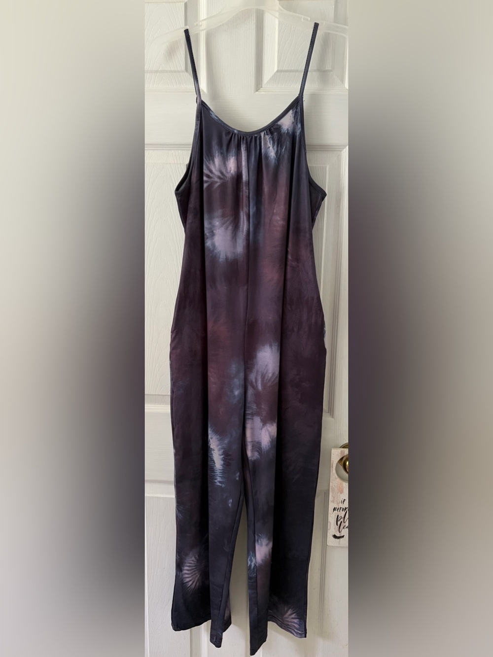 Tie-Dye Sleeveless Jumpsuit in Deep Plum and Lavender
